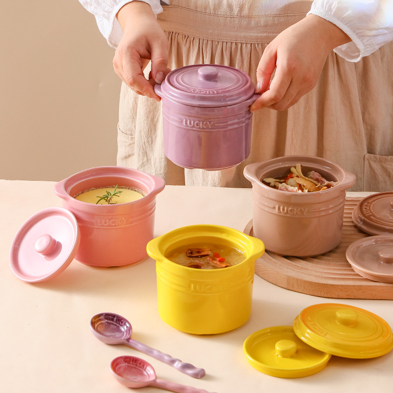 Kitchen Baking Bowls - Miska ceramiczna z podwójną pokrywką, miska