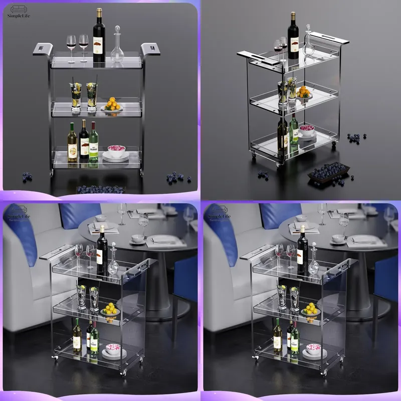 Kitchen Baking Trolley - Nowoczesny 3-poziomowy wózek kuchenny z półkami