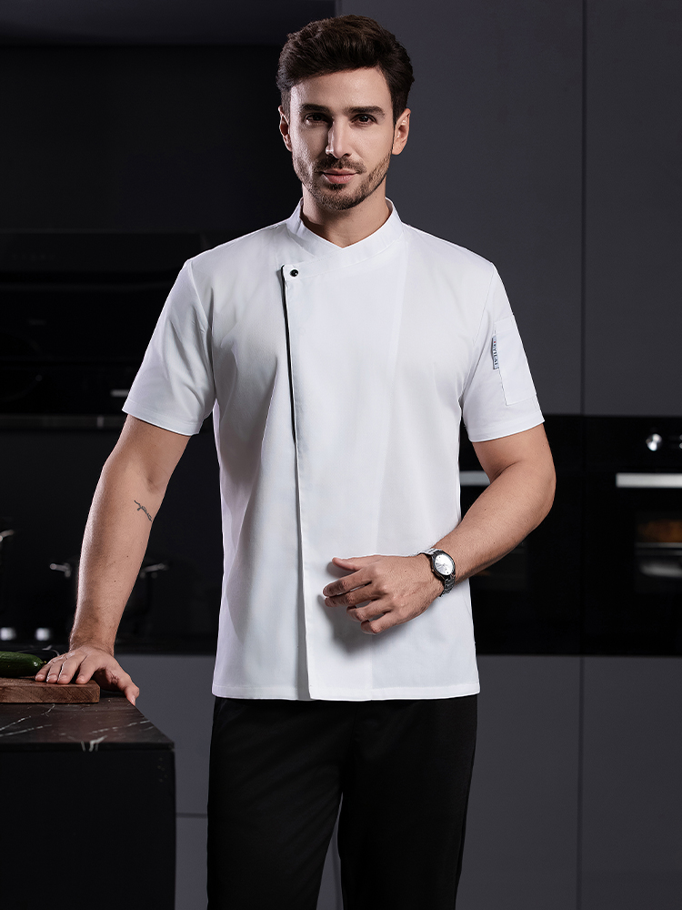 Kitchen Baker - Gotowanie żywności Czarna biała koszula Catering