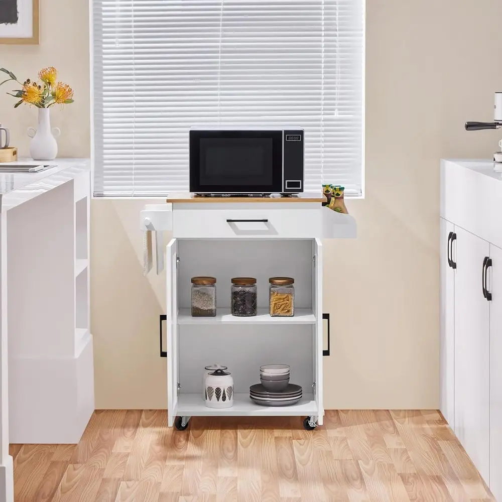 Biały wózek kuchenny na kółkac – Kitchen Uncle recenzja i cena