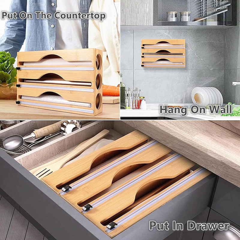 Pojemnik 3 w 1 na folię bambus – Kitchen Baking Tray Storage recenzja i cena