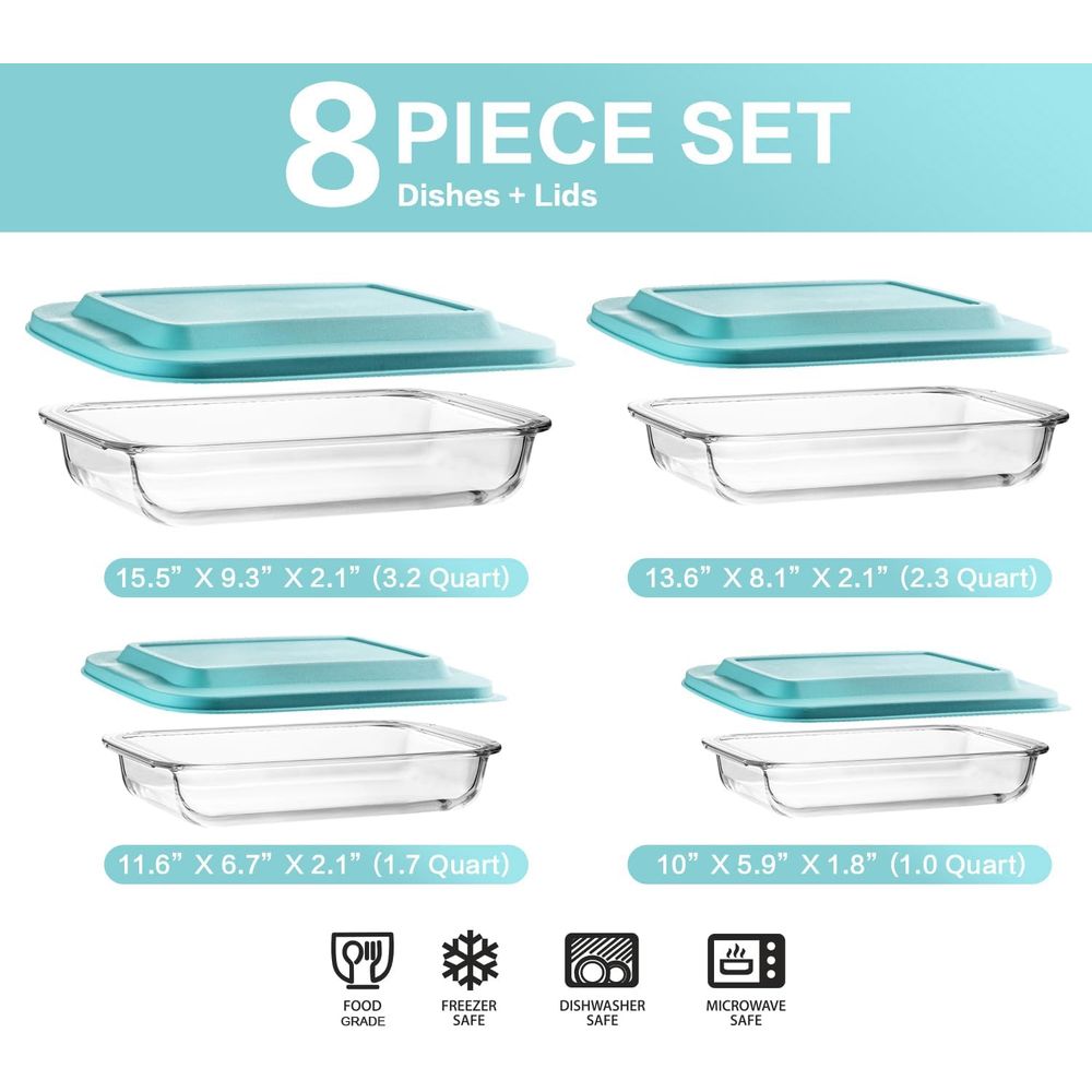 8-częściowy zestaw głębokich s – Kitchen Glass Baking Set recenzja i cena